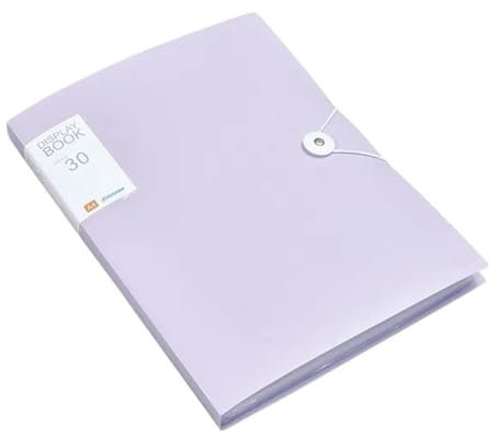 FUHAI-666 A4-Aktenordner 30/60 Seiten Aktentasche A4 Transparenter Ordner Aktenordner Aufbewahrung Student Test Papier Klassifizierung Organisation Bürobedarf Ordner-Organizer(Purple,Groß)