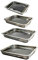 Buckingham Stainless Steel Roasting & Baking Pan Tray Set with Handles Heavy Duty Sturdy Removable Grill Set of 4 Compatible with All Hob Types Except Induction