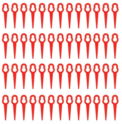 Pack of 100 replacement blades grass plastic blades, 76 mm plastic grass trimmer blade lawn mower replacement, grass trimmer accessories for battery grass trimmer BG-CT 18 Li, RG-CT 18/1 Li, GE-CT 18