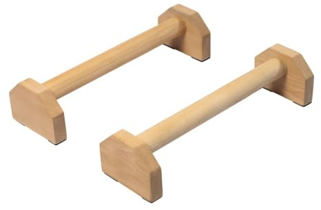 Barres de parallettes en bois, barres de pompes pour entraînement de force pour béquilles, planche complète et dips, callisthénique, poignées pour entraînements au sol, équipement de gymnastique (bois