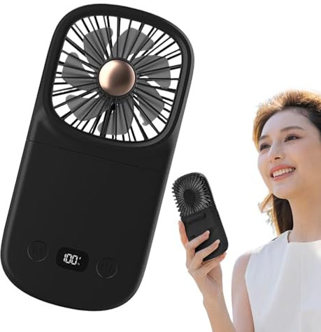 Zunishaone Ventilador personal portátil, fanático de los viajes personales, Ventilador de mesa de pantalla digital plegable, Refríe el gadget, el soplador de enfriamiento para el dormitorio en el
