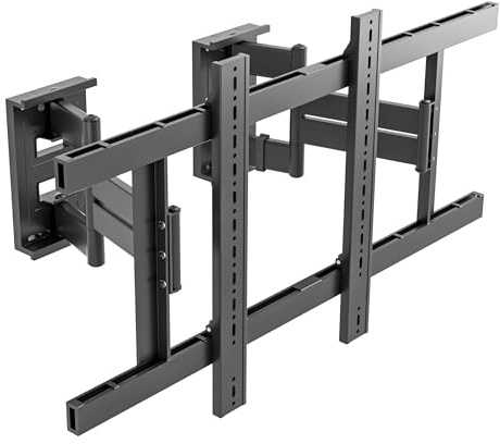 GUZHIKU 1.3 Ultra Slim Corner TV Wall Mount, Full Motion TV Bracket for 55-150 Inch Flat Curved Screen Hold up to 175kg, Max VESA 1050x600mm, Swivel & Tilt, Preassembled Fit LED/LCD/OLED 4K/8K TVs