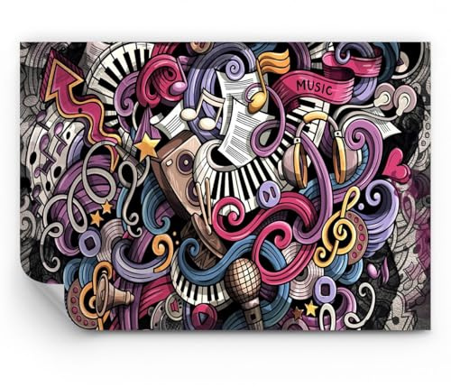 ARTTOR Fotomural 100x70 cm Papel Pintado Abstracto Música - 4015 - WF3 | Pintada Moderno Premium Canvas Papel pintado de vinilo tejido no tejido Decoración de Pared Salón Moderno ARTTOR
