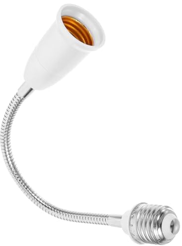 CLISPEED Adattatore Portalampada E27 Estensibile in PC Flessibile, Prolunga per Presa Lampadina, Convertitore Base Luce per Garage, Officina e Uso Domestico, 28 Cm,