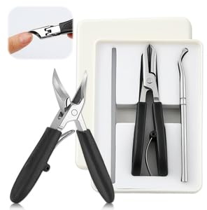 3 Coupe-Ongles Bec D'Aigle pour Ongles Incarnés, Pince De Précision En Acier Inoxydable Avec Coupe Biseautée, pour Ongles Épais, Professionnel Pinces À Ongles pour Personnes Âgées Et Enfants (Noir)