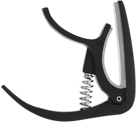 AKOOSY Kompakter Gitarren Capo aus Schwarzem Kunststoff für Akustikgitarre und Ukulele Leicht zu Tragen für Anfänger und Profis Am Valentinstag