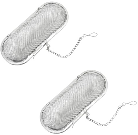 2x Teesieb aus Rostfreiem Edelstahl 304,11 cm Tee Ei Teaballs,Teesieb Groß mit Kette spülmaschinengeeignet,Gewürzsieb Zum Mitkochen,Passiersieb für losen Tee,Gewürze,Kräuter,Gewürzei