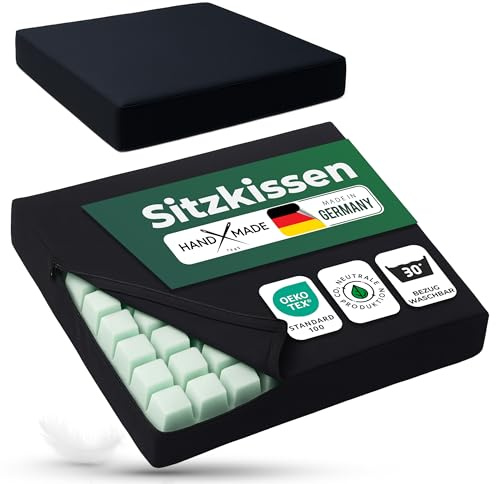 Novaliv 2x Rollstuhlkissen & Sitzkissen Rollstuhl – Antidekubituskissen, Dekubitus Sitzkissen, abwaschbares Gelkissen für Rollstühle, Büro, Homeoffice, Auto & Reisen, Rollstuhlzubehör