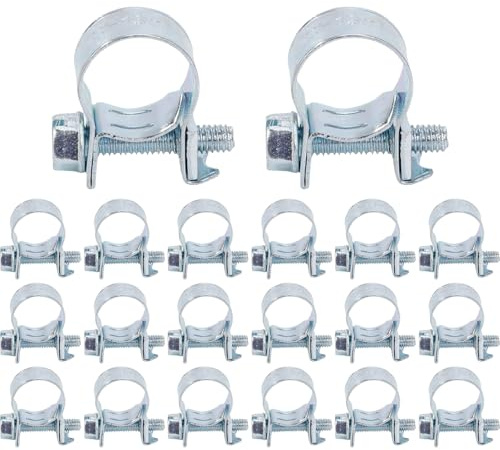 Colliers de serrage pour tuyaux d'injection de carburant, 20 pièces, 14-16mm, Mini colliers serrage robustes en fer galvanisé pour accessoires voiture, haute pression