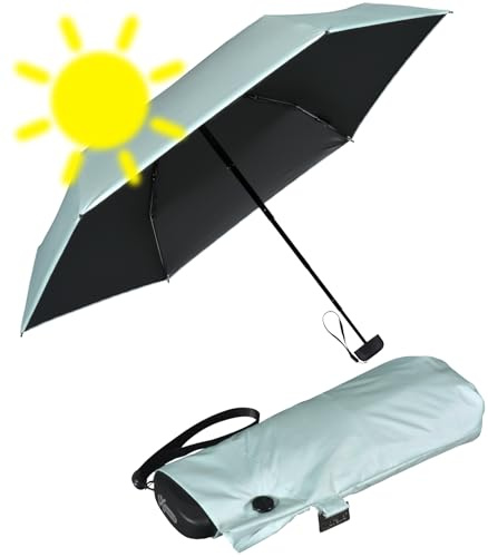 iX-brella Super Mini Sonnen-Regenschirm mit UV- und Hitzeschutz - Black Coating - Mint