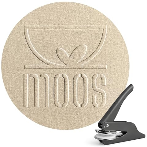 Prägestempel Personalisiert mit eigenem Logo – Prägezange für Papier, Karten und Briefumschläge – Individuelles Embossing-Werkzeug für Unternehmen, Hochzeiten und Geschenke (Grau, Mit eigenem Motiv)