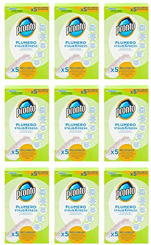 Pronto StaubXpress Lot de 9 Recharges dépoussiérantes sans poignée, cinq têtes interchangeables