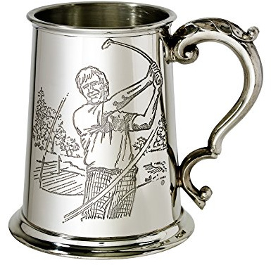 Wentworth Pewter Golfer Bierkrug aus Zinn, 1 Pint, Bierkrug mit Golfszenen