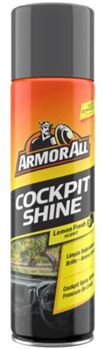 ARMOR ALL Limpiador de Salpicaderos en Aerosol - Aroma Limón 500ML - Limpia, Da Brillo y Protege en un Solo Paso, Eficaz en Plástico, Vinilo y Goma, Fórmula Anti-estática para Evitar Polvo
