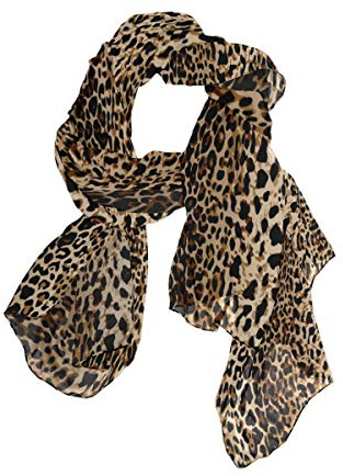 Use7 Langer Schal aus Chiffon, mit Leopardenmuster und Tierhaut, mehrfarbig, 42