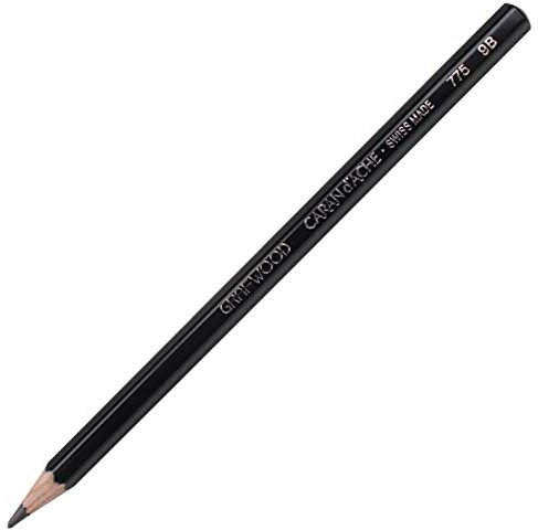 Caran d´Ache Artist Bleistift Grafwood Holz Schwarz Härtegrad 9B, Maße: ca. 14 cm, 0775.259