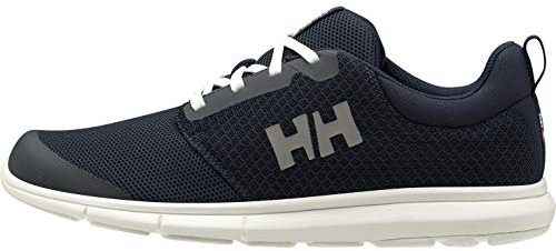Helly Hansen Men's Feathering Shoes - Breathable Sailing Sneakers - Non-Marking Boat Footwear - Non-Marking Rubber Sole - Breathable Design with Lightweight Construction - 597 Navy/Off White - 11