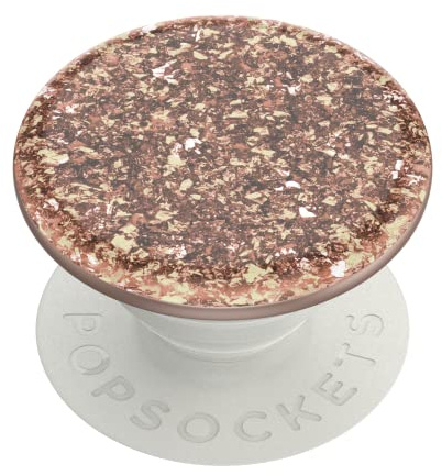 PopSockets Adhesive Phone Grip, Holder, Phone Stand, Glitter - Foil Confetti Rose Gold