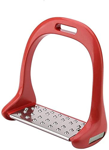 QMZDXH Sattelbügel Leichte Sicherheitssattel Selle Anglaise Reiten Flex Fillis Aluminiumguss Bunte Farbe Pferd Steigbügel red