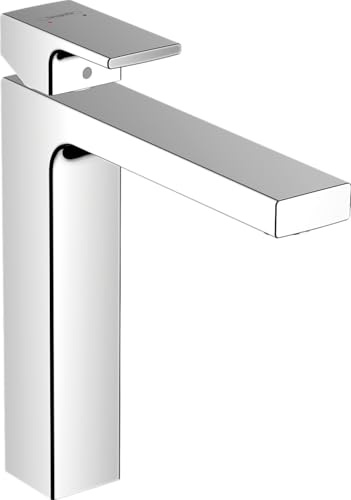 hansgrohe Vernis Shapre - grifo lavabo sin desagüe, grifo monomando lavabo, altura del caño 190 mm, ahorro de agua (EcoSmart), cromo, 71591000