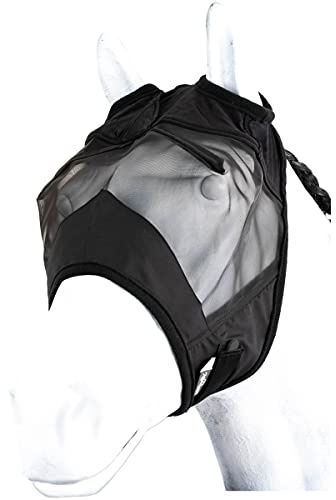 Marengos - Fliegenmaske ohne Ohrenschutz – Schwarz Warmblut | Premium Fliegenschutz