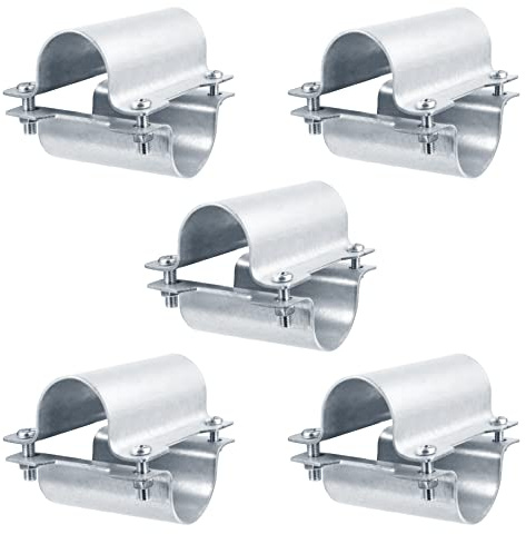 OTTFF 5 Sets Greenhouse Cross Grid Pipe Clamps Fit 3/4 (1.05 OD) Galvanized Steel Pipe, Chain Link Fence Fitting