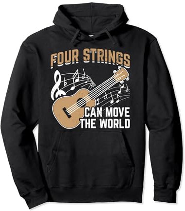 Quatre cordes pour déplacer le monde de guitare/ukulélé Sweat à Capuche