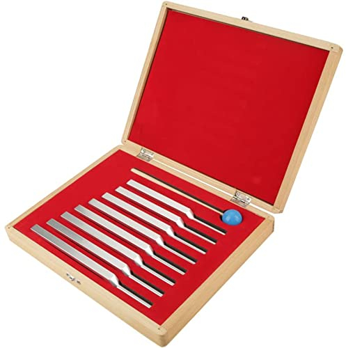 HSRG Stimmgabel-Kit Mit 8 Verschiedenen Frequenzen, Stimmgabeln Aus Medizinischem Aluminium Mit Holzkiste Und Schlägel, Klangheilendes Musikinstrument