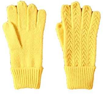 JENGO Damen Handschuhe Winter Touchscreen Strick Warme Handschuhe Warme Arbeits Laufhandschuhe Für Radfahren Wandern Fahren Outdoor Sport Gelb
