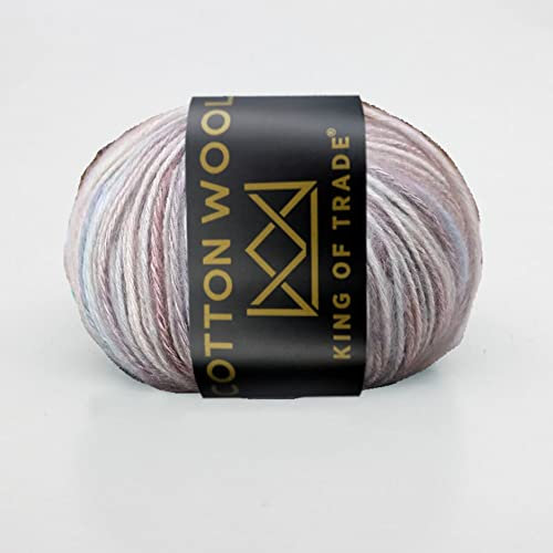 50g bunte Baumwolle Wolle Strickwolle Strickgarn Garn Häkelwolle 100m - 002# Bunt Grau - 8 Stück