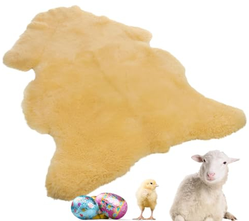 Lammfellhof Baby Lammfell Medizinisch Gegerbt - Therapeutisches Lammfell, Medizinisches Schaffell Baby - Lammfell Echt Merino Schaffell Ökologisch - 100% Natürliches Relugan (L -ca.90-100cm)