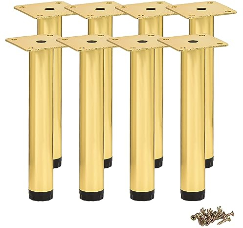 Btowin VCF 18cm Verstellbar Möbelfüße, 8 Stück Höhenverstellbar Metall Konisch DIY Ersatz Tischbeine Stützfüße für Sofa Couch Schrank Bett Küche