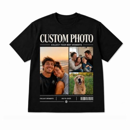 COOZEBRA T Shirt personnalisé et Personnalisable - Créez Votre Tee Shirt Unique avec Photo Text, t-Shirt personnalisé pour Hommes et Femmes