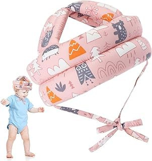 Casqu Securit Bebe Marche,Casque Mousse pour Bébé, Enfant Réglable Chapeau de Protection,Casque de Sécurité pour Bébé en Coton Réglable pour Ramper et Marcher Anti Chute Bebe pour Garçon Fille 5 Mois