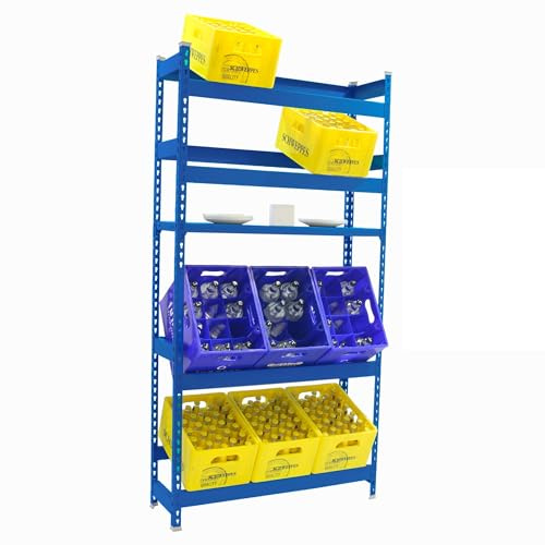 Simonrack Getränkekistenregal, 12 Kästen, Flaschenregal, Getränkekistenhalter, Kistenregal, Weiss - Simonbottle