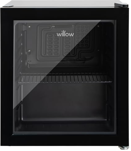 Willow WBC48B 48L Table Top Beverage Cooler with Triple Glazed Glass Door, Adjustable Thermostat, 2 Years Warranty – Black