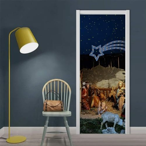 Türtapete Selbst Klebend Türposter 3D Türbild - Weihnachtsdekoration Weihnachten 90 X 200 Cm - Türfolie Fototapete Pvc Wasserfest Türaufkleber Wandtattoo Für Schlafzimmer Wohnzimmer Tür Dek -2E7P/H4N6