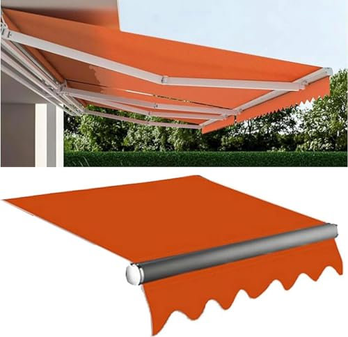 Heavy Duty Polyester Retractable Awning Shade Fabric Replacement for Patio Door Window - Sunshade Shelter Outdoor Canopy Garden Shade Cover - No Telescopic Arm Included