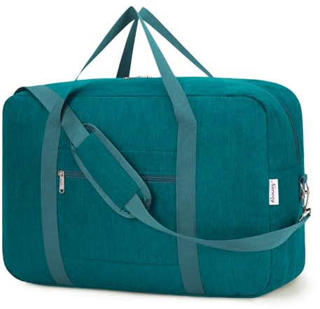 Narwey Handgepäck Tasche für Flugzeug Faltbare Reisetasche Damen Weekender Bag Sporttasche Damen Herren Handgepäck Koffer Groß 40L(Türkis)