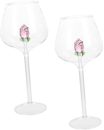 Amosfun 2pezzi Calice Di Vetro Calice Da Vino Rosso Bicchieri Da Vino Calici Per Bevande Tazze Di Vetro Tazze Da Bar Calici Decorativi