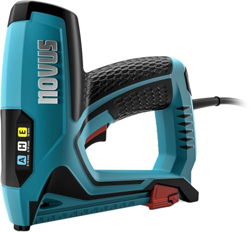 Novus 031-0360 Agrafeuse électrique J-150 (pour agrafes à fil fin jusqu'à 14 mm et clous jusqu'à 16 mm et agrafeuses H, poids : 1,6 kg, couleur : bleu, agrafeuse, pistolet)