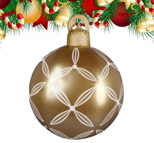 Große Weihnachtsschmuck-Kugeln – wasserdichte PVC-Weihnachtskugel – 45 cm große Weihnachtsdekokugeln, Feiertags-Anhänger-Dekoration für drinnen und draußen