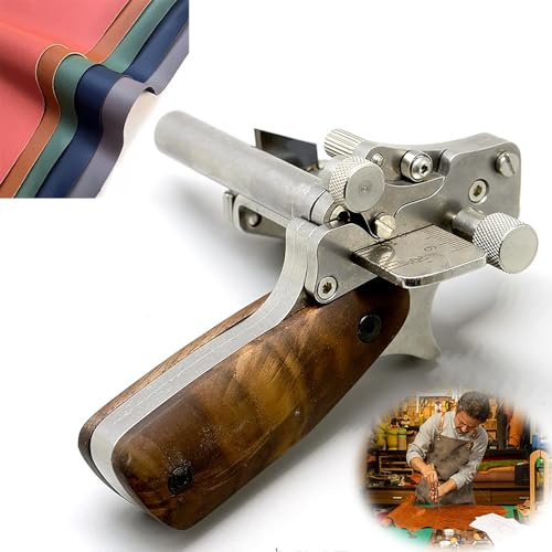 Máquina cortadora de correa de cuero, herramienta de corte de tiras de cuero de acero inoxidable 304, doble escala, herramienta cortadora de cinturón para manualidades DIY, para todo tipo de cuero
