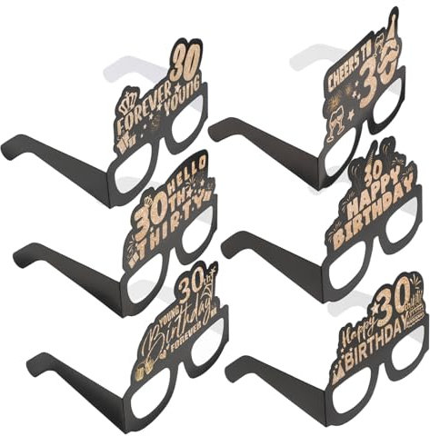 Cabilock 1 Satz Geburtstagsfeier Brille Geburtstagsparty- Brillengestell Nummer 30 Lustige Brille Happy Birthday Brille Für Erwachsene Geburtstag Papier 12st