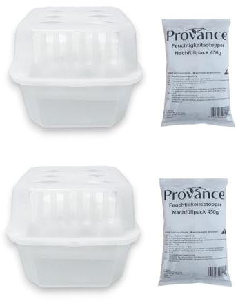 2-12 Boxen XL Luftentfeuchter Sets mit jeweils 450g Granulat Raumentfeuchter Entfeuchter (2x Box plus 2x 450g Granulat)