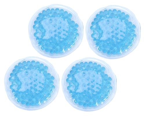 COLLBATH 4 Stück 8cm Runde Kälte und Wärmekompressen aus Gel für Brusttherapie Wiederverwendbar Waschbar Kühl und Wärmepack für Physiotherapie zu Hause Schmerztherapie