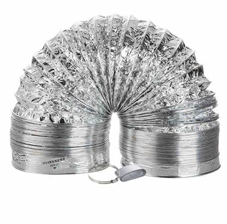Flexibler Aluminium-Lüftungsschlauch für Trockner und tragbare Klimaanlage, 5 m langes Lüftungsrohr für Badezimmer, Küche, WC, Hydrokultur, Abluftventilator, 300 mm Zirkulationsrohr