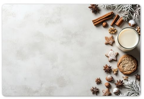 KitchenYeah© Set de 6 Manteles Individuales Plástico 45x30 cm Antimanchas y Antideslizantes Tapete Mesa Comedor Salvamantel Individual PVC Horneado - Canela - Ligero - Invierno