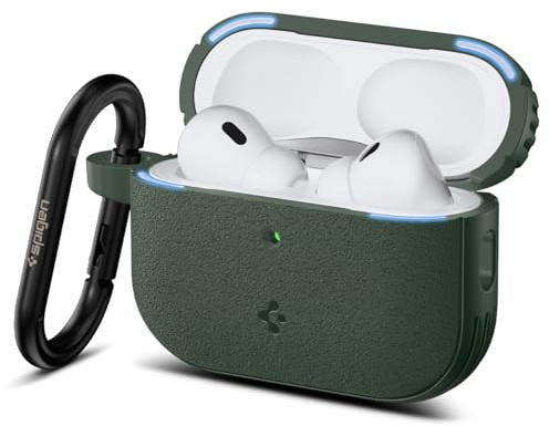 Spigen Vault Hülle Case Kompatibel mit AirPods Pro 3. Generation (2025) mit Sicherem Magnetverschluss - Mitternachtsgrün