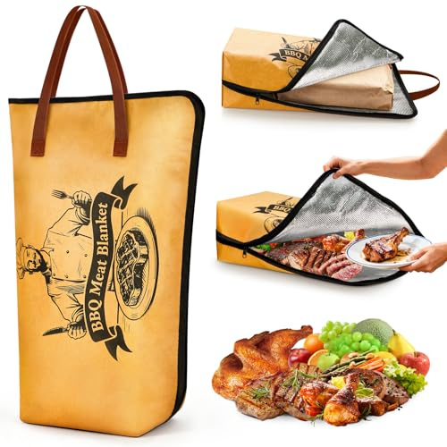 UPOFFICIS BBQ Blanket for Resting Meat, 21 Reusable Insulated BBQ Meat Resting Blanket Bag for Large Beef Brisket/Turkey/Steaks Smoker Grilling Accessories Gift for Men Dad Christmas